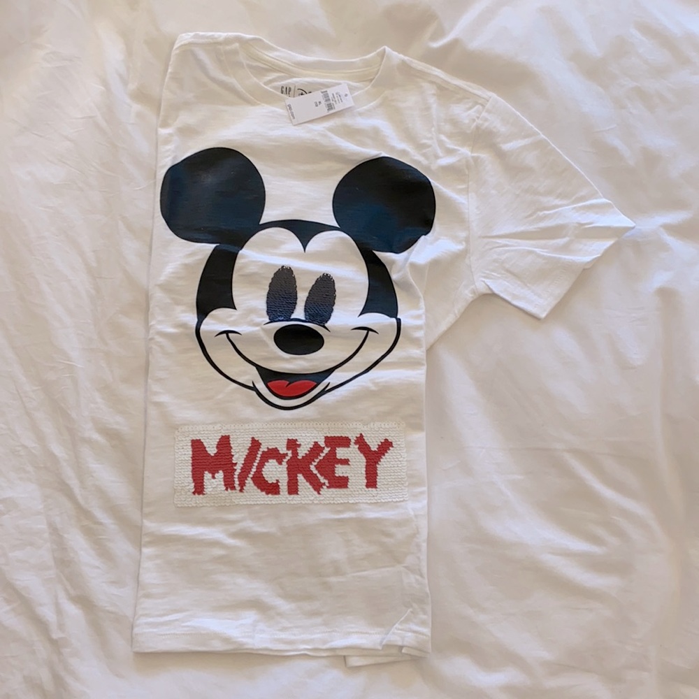 Gap Mickey Mouse sequin flip shirt, XL (12) NWT